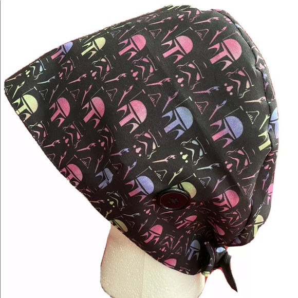 Mandalorian Star Wars Surgical Tech OR RN CNA RT DR VET Scrub Cap - Picture 2 of 4